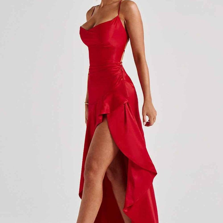 Damen Maxikleid mit Schlitz Elegant Lang - Image 15