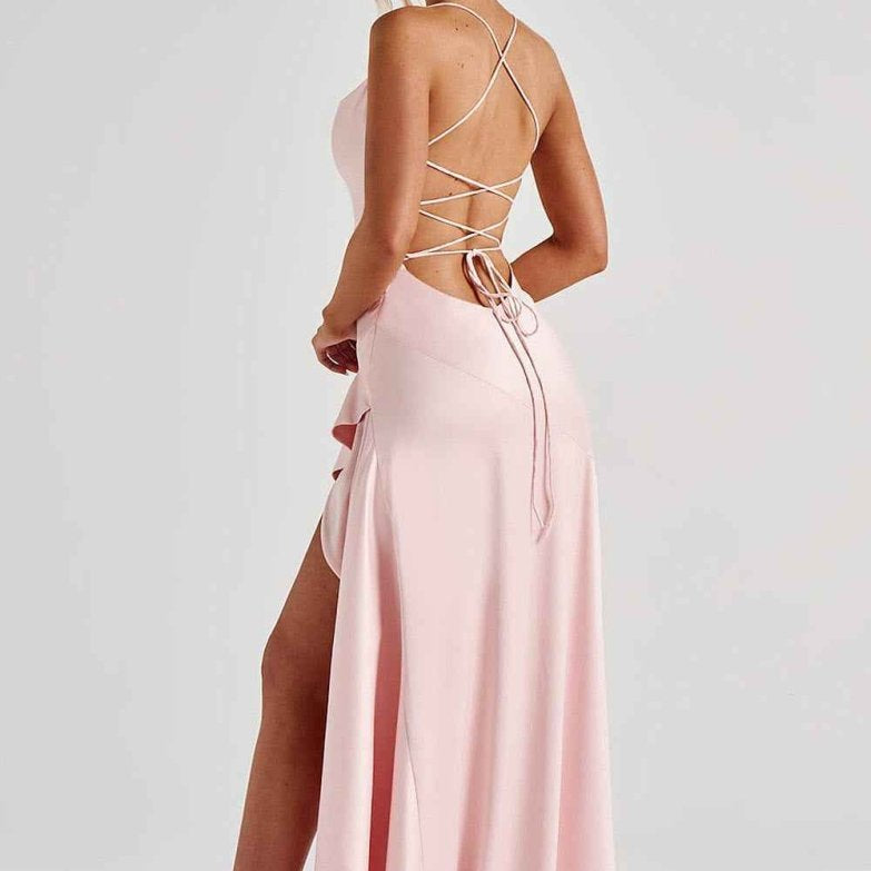 Damen Maxikleid mit Schlitz Elegant Lang - Image 12