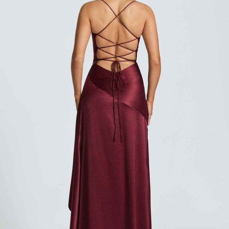 Damen Maxikleid mit Schlitz Elegant Lang - Image 11