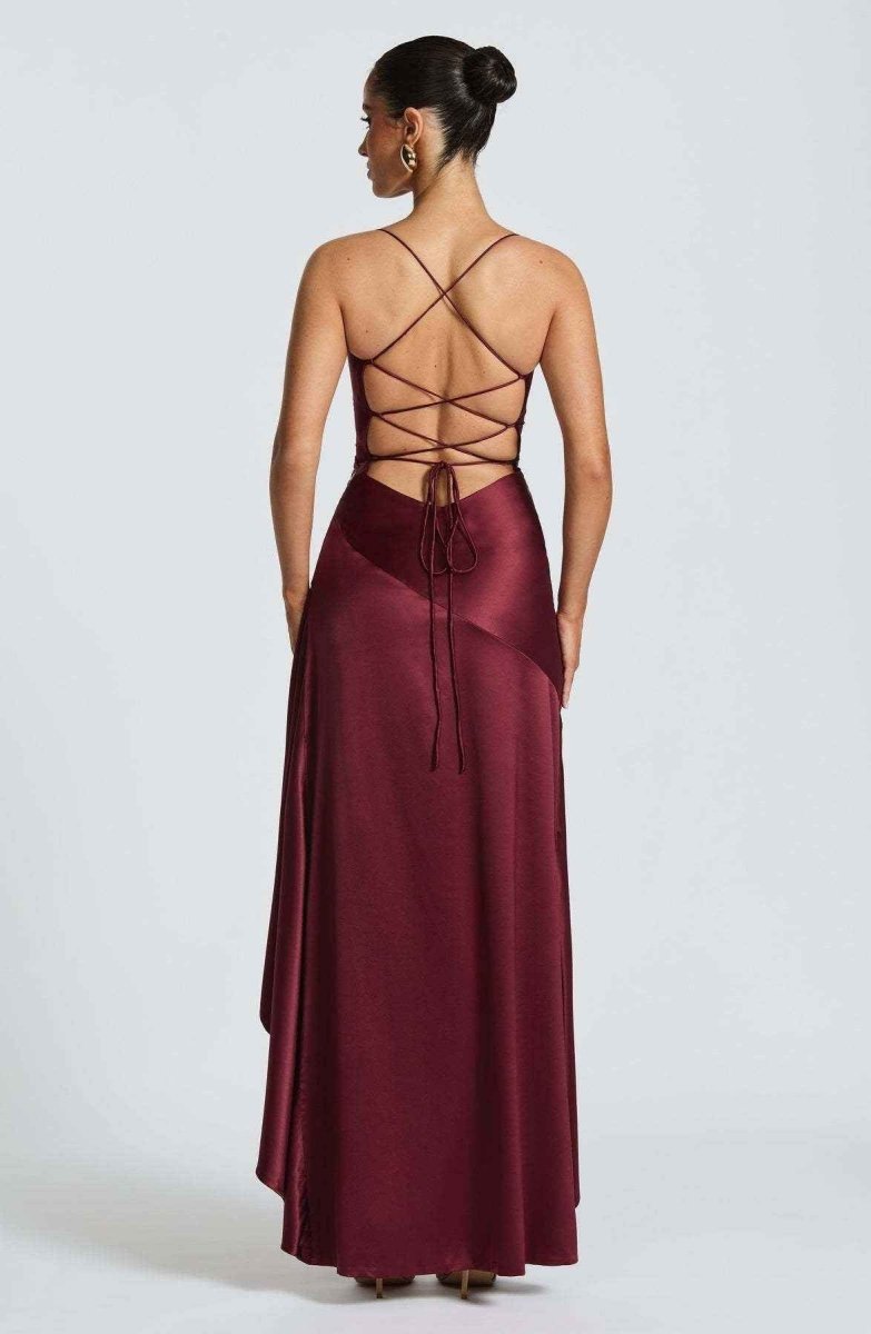 Damen Maxikleid mit Schlitz Elegant Lang - Image 11
