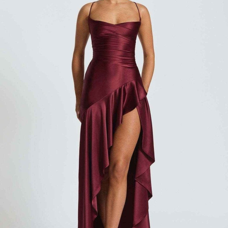 Damen Maxikleid mit Schlitz Elegant Lang - Image 10