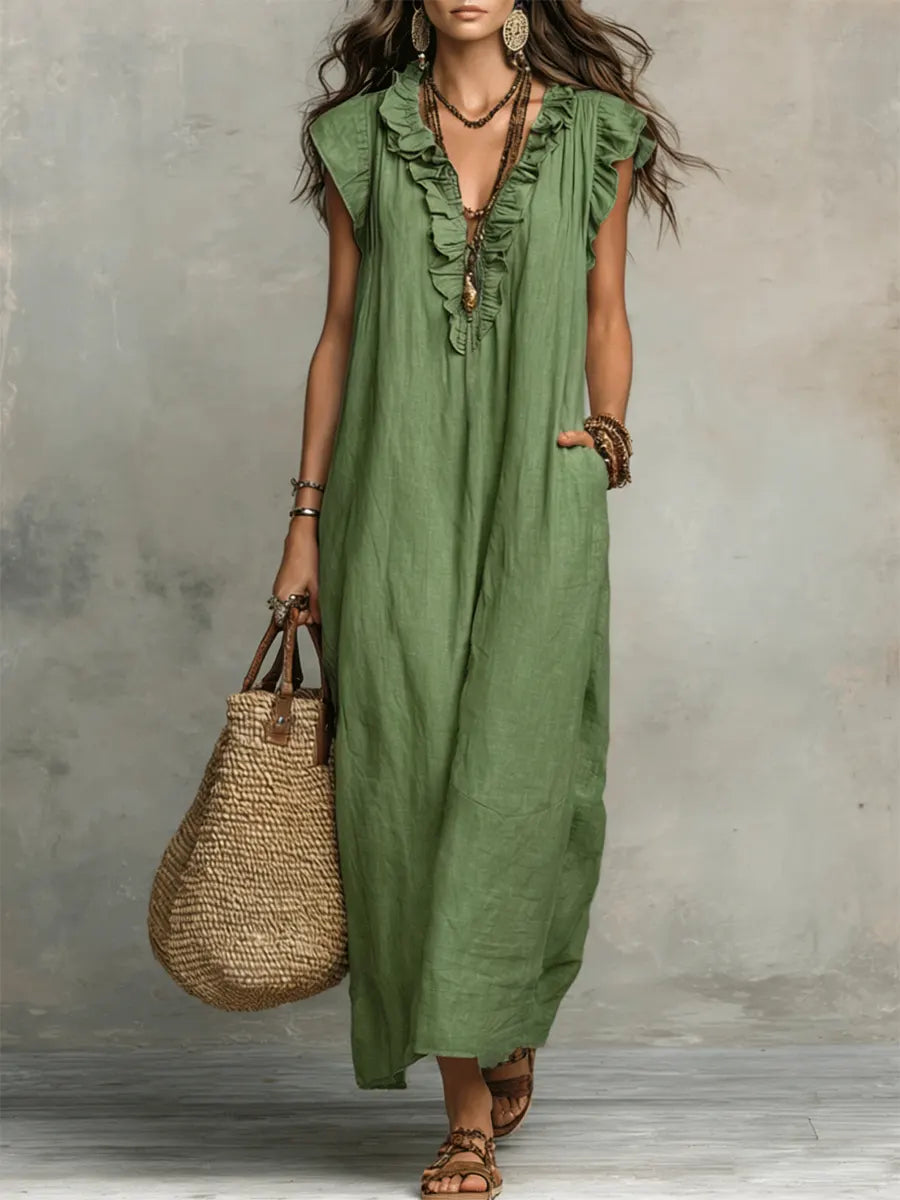 Damen Boho Maxikleid Fließend - Image 3