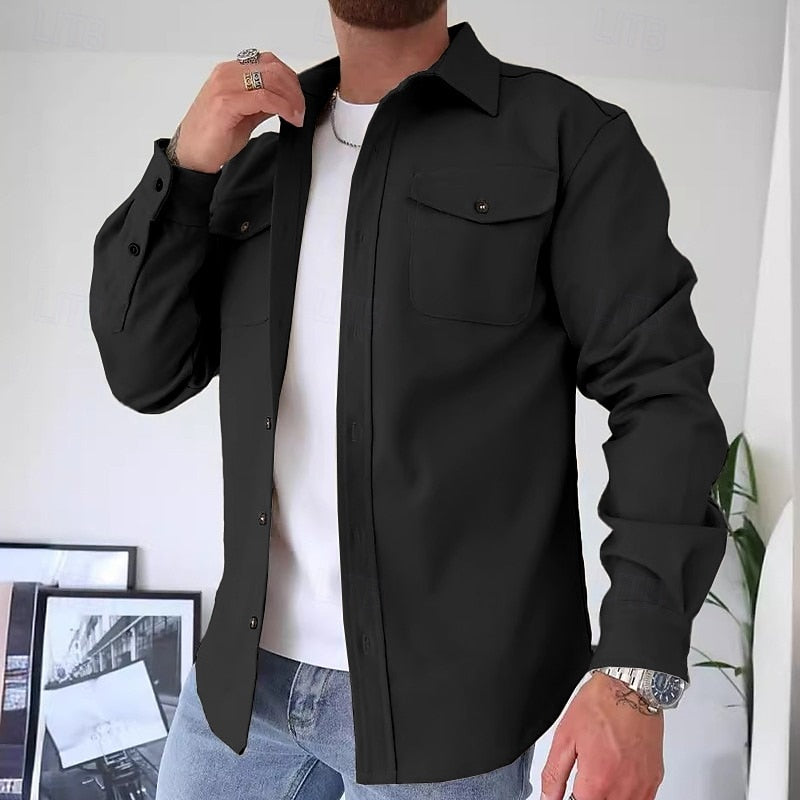 Herren Overshirt Hemdjacke mit Brusttaschen - Image 7