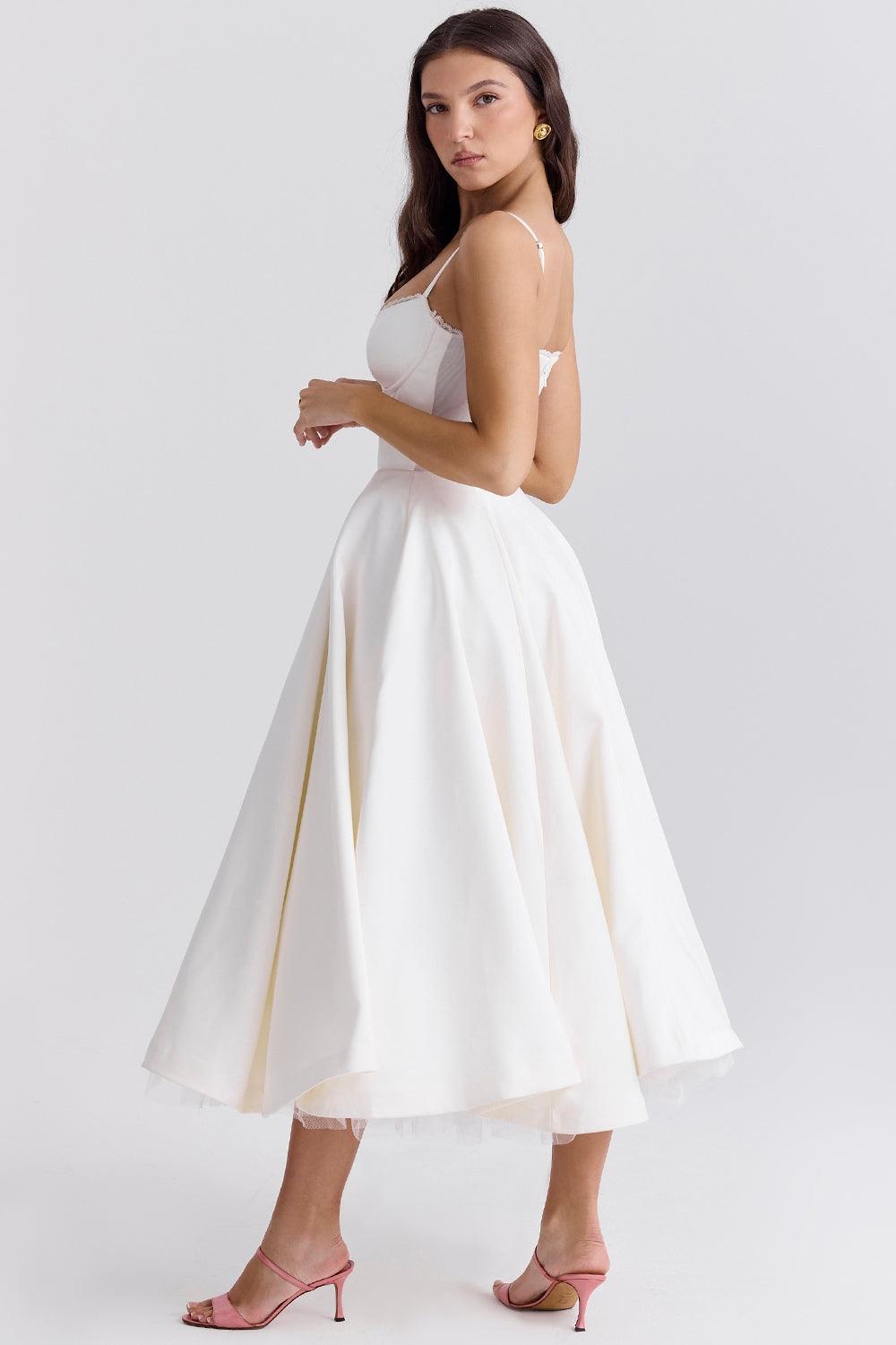 Damen Midi-Tüllkleid Träger Festlich - Image 19