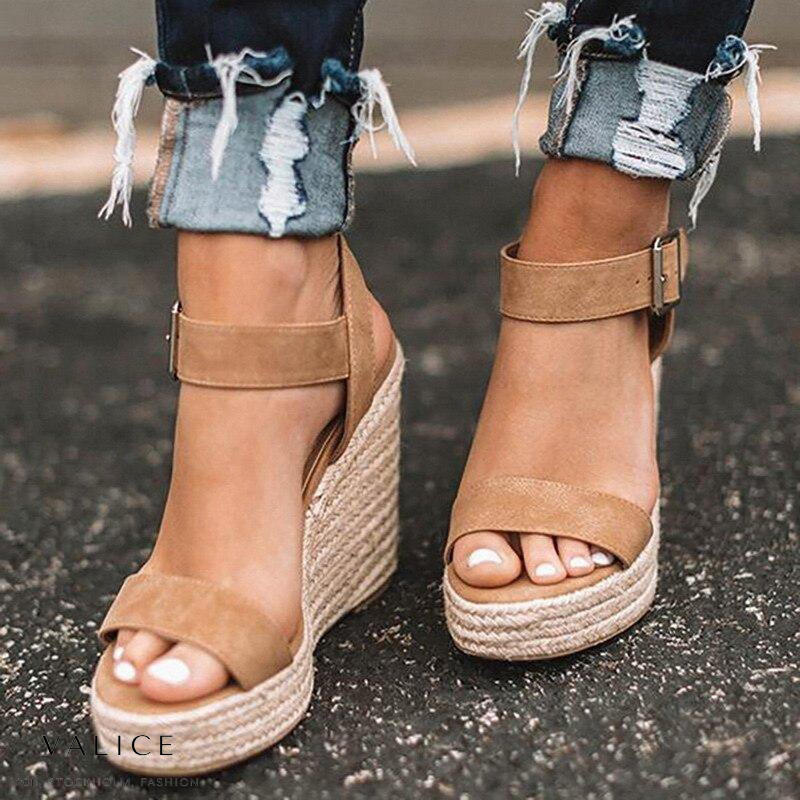 Damen Orthopädische Keilabsatz Sandalen Bequem