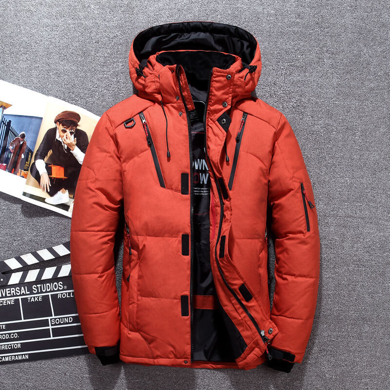 Herren Winterjacke Wasserdicht Gefüttert Parka mit Kapuze