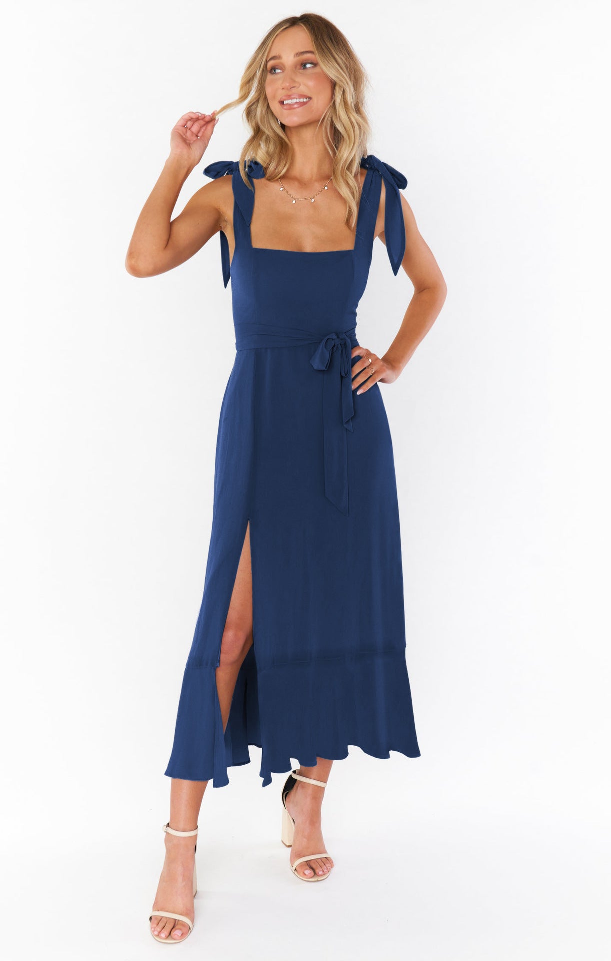 Damen Trägerloses Kleid mit Schnürung - Image 13