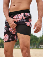 Men's Slim Fit Patterned Swim Shorts Inner Liner - Image 5