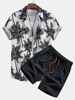 Velvion – Set camicia e costume da bagno con stampa di palme