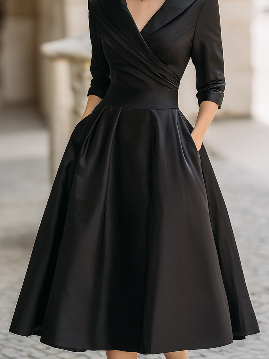 Damen Elegantes Midikleid Vintage Festlich - Image 2
