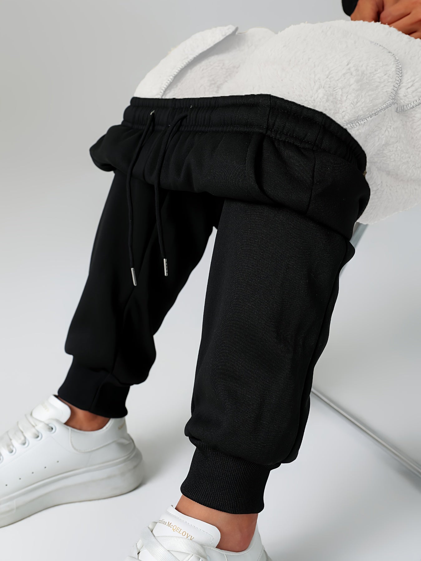 Damen Gefütterte Jogginghose mit Bündchen Winter Kuschelig - Image 9