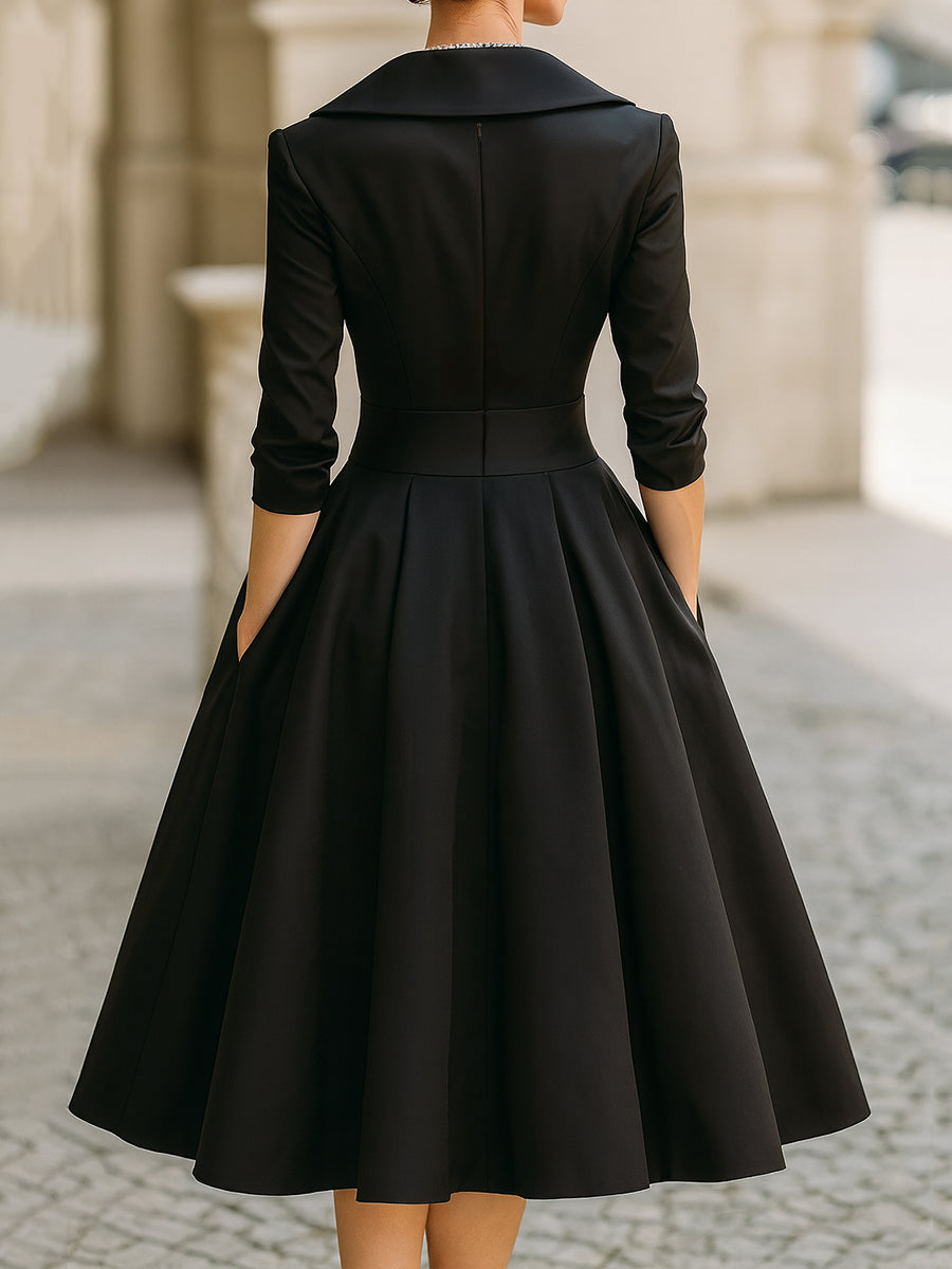 Damen Elegantes Midikleid Vintage Festlich - Image 3