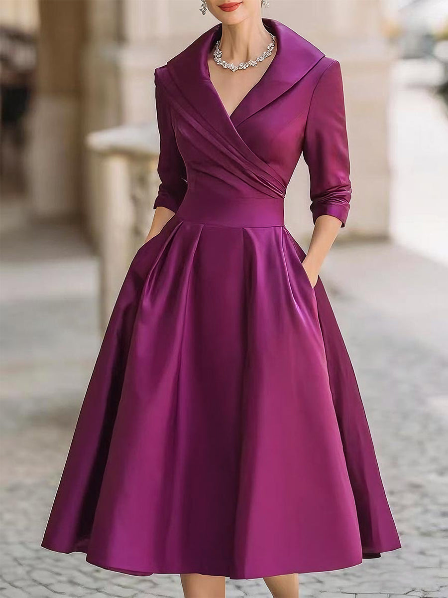 Damen Elegantes Midikleid Vintage Festlich - Image 8