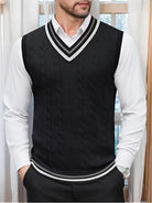 Herren Strick V-Ausschnitt Weste - Image 16