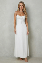 Damen ärmelloses Maxikleid Korsett-Stil elegant Hochzeitsgast - Image 10