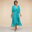 Women Elegant V-Neck Midi Dress - Image 5