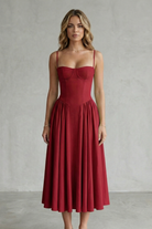 Damen ärmelloses Corsagenkleid Midi festlich - Image 12