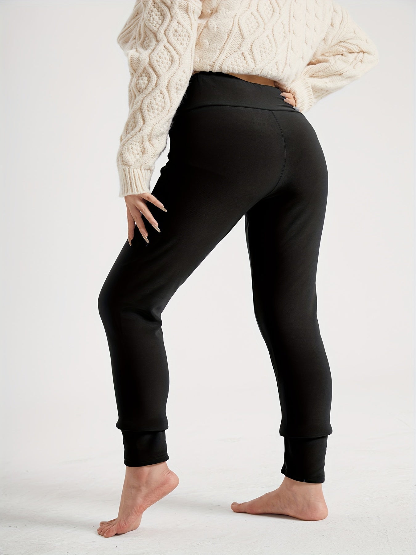 Damen Fleece Leggings High Waist Gefüttert Warm Winter - Image 7