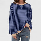 Damen Pullover Gestreift Locker Rundhals - Image 7