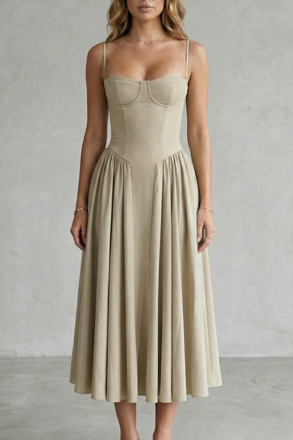 Damen ärmelloses Corsagenkleid Midi festlich - Image 13