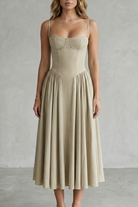 Damen ärmelloses Corsagenkleid Midi festlich - Image 13