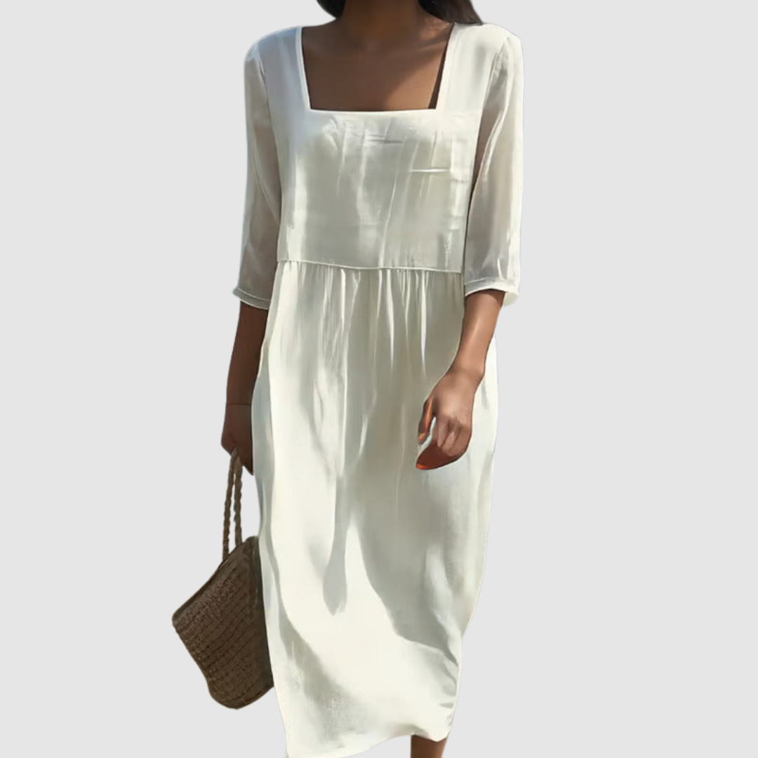 Damen Leinenkleid Lässiges Sommerkleid Leinen - Image 2