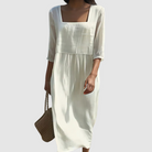 Damen Leinenkleid Lässiges Sommerkleid Leinen - Image 2