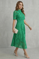Damen Spitzen Midikleid Hochgeschlossen - Image 12