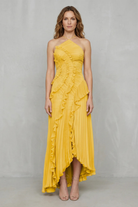 Damen Midi Kleid One-Shoulder Plissee - Image 12