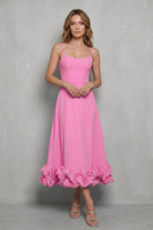 Damen ärmelloses Rüschen Midi-Kleid elegant - Image 6