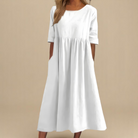 Damen Sommer Midikleid Relaxed Fit mit Taschen - Image 7