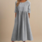 Damen Sommer Midikleid Relaxed Fit mit Taschen - Image 8
