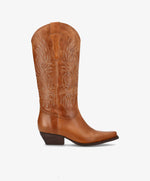 Rowena – Stivali da cowboy lunghi da donna marrone chiaro