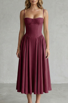 Damen ärmelloses Corsagenkleid Midi festlich - Image 5