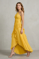Damen Midi Kleid One-Shoulder Plissee - Image 13