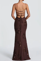 Damen Maxikleid figurbetont Blumenstickerei Spaghettiträger - Image 22
