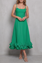 Damen ärmelloses Rüschen Midi-Kleid elegant - Image 15