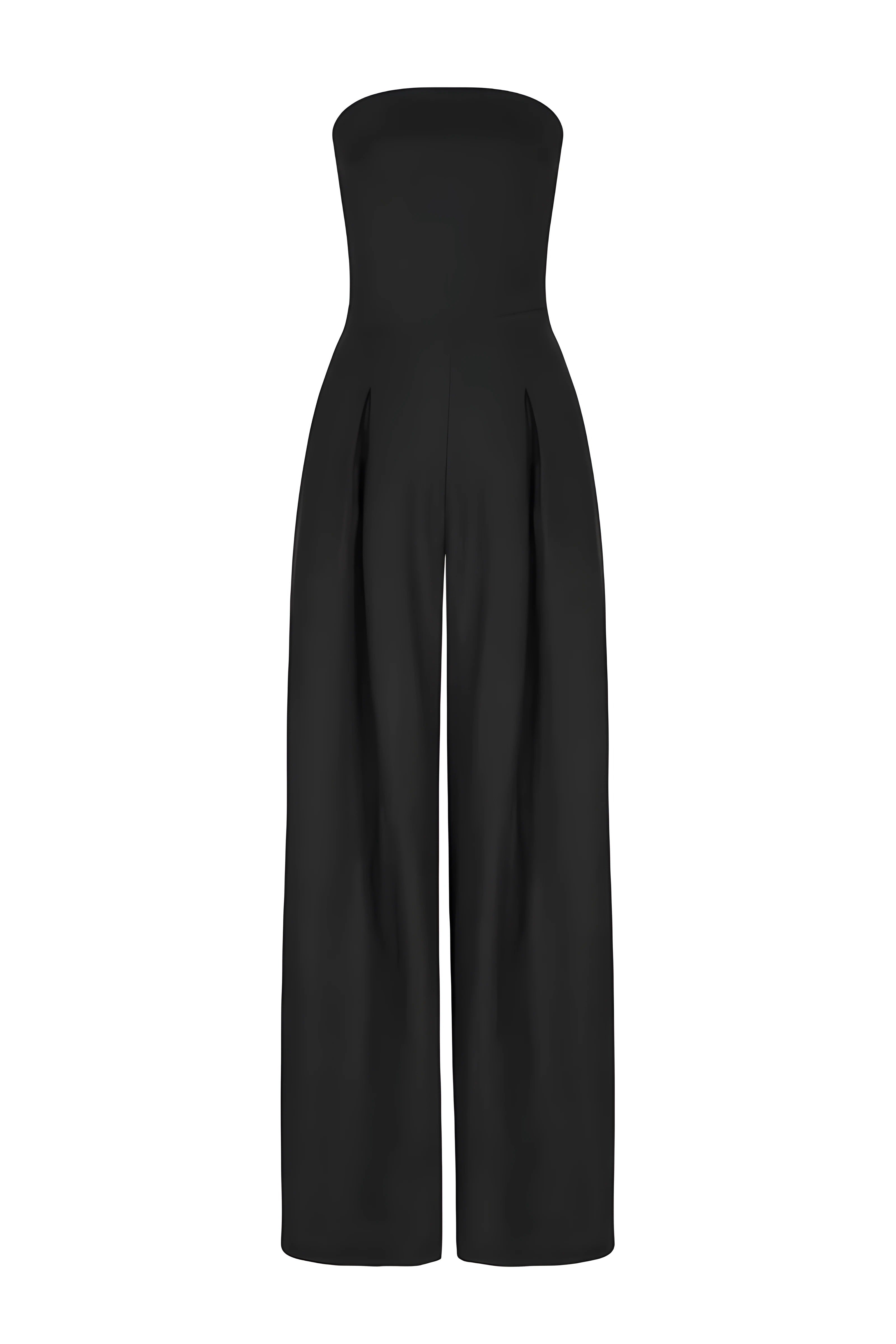Trägerloser Jumpsuit Damen Elegant Weites Bein - Image 4