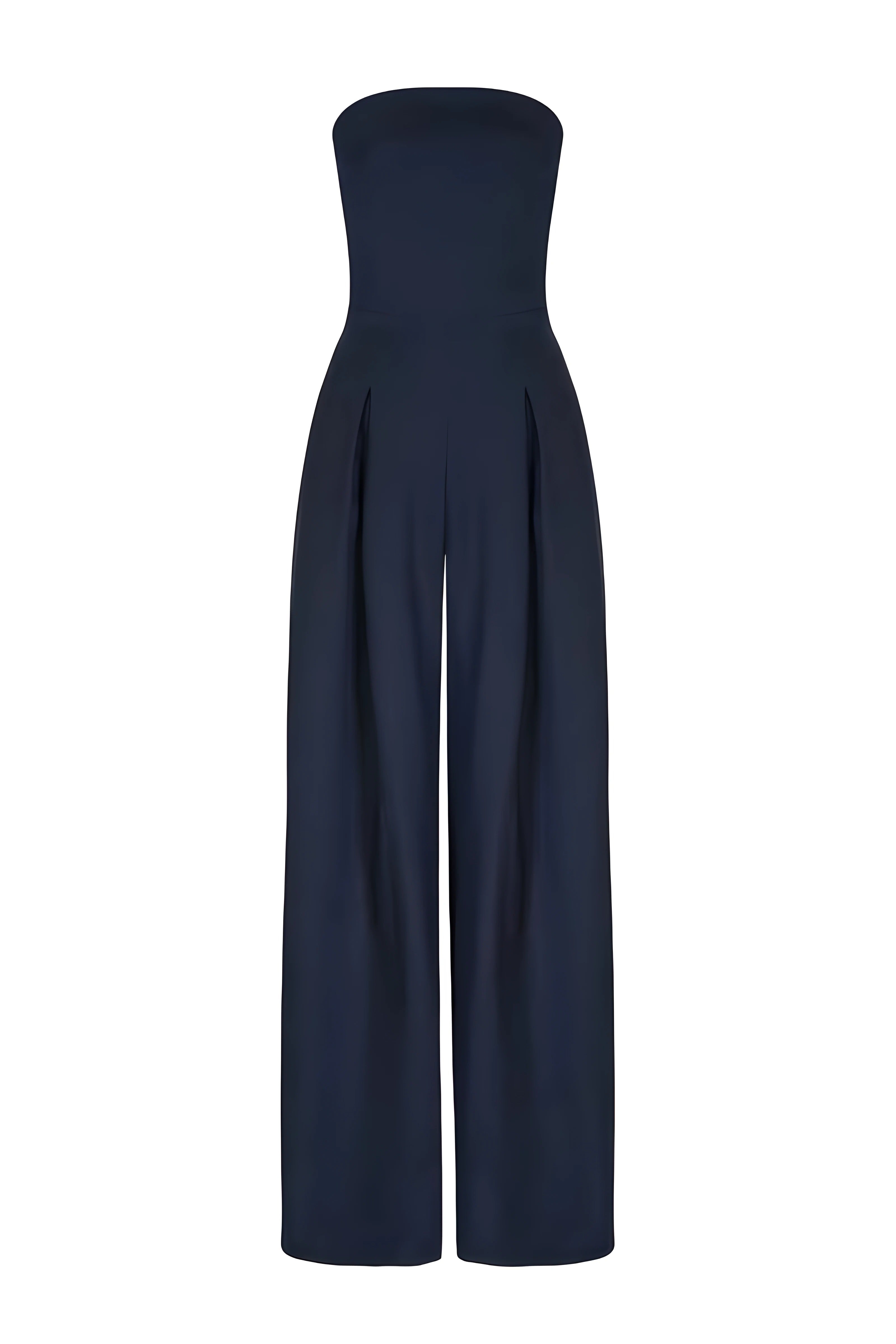 Trägerloser Jumpsuit Damen Elegant Weites Bein - Image 2