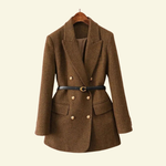 Isabeau – Veste en tweed croisée pour femme style classique