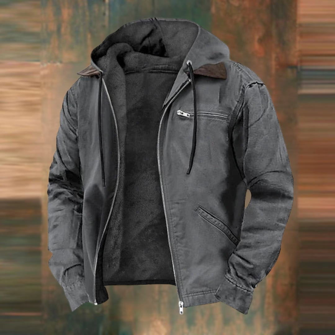 Herren Herbstjacke Elegant Gefüttert mit Kapuze - Image 3