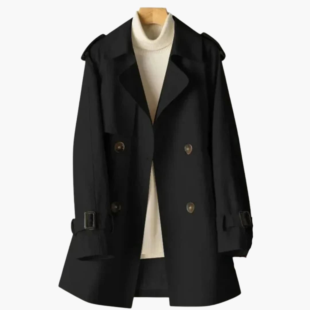 Damen Doppelreihiger Trenchcoat Klassisch mit Gürtel - Image 5