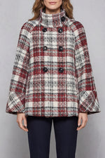 Women’s Wool Cape Coat, Vintage Plaid