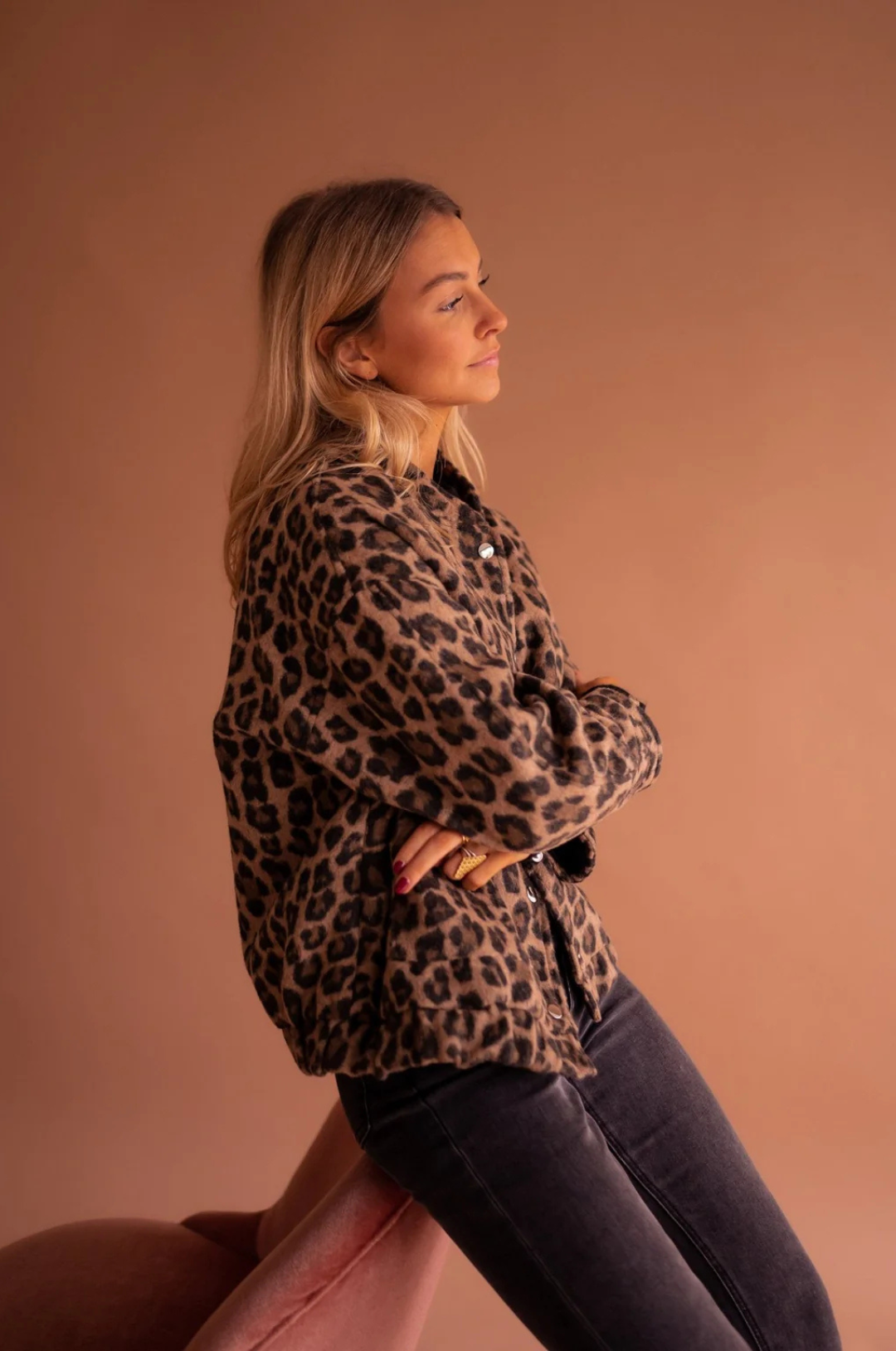 Damen Leopardenjacke Animal-Print - Image 6