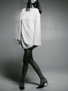 Bouclé Langarm Minikleid A-Linie - Image 5