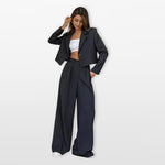 Women's pantsuit wide-leg pants short blazer two-piece set