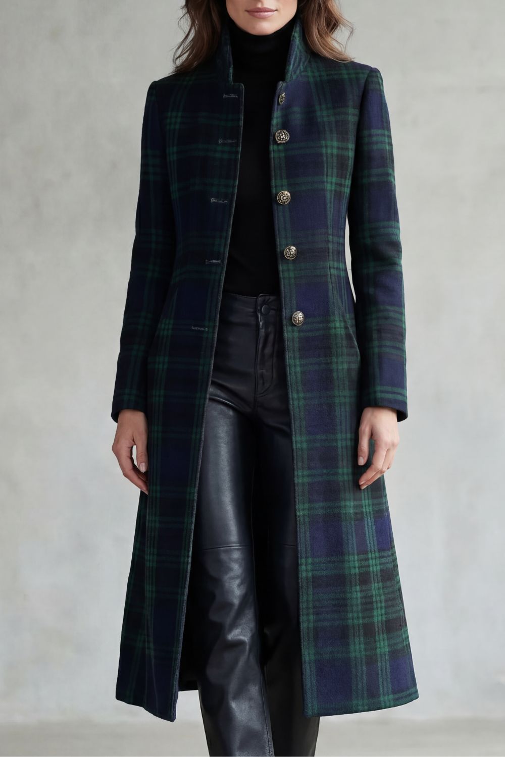Damen Wollmix Mantel Highland Karo