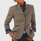 Damen Strickjacke elegant Cardigan Stehkragen langarm - Image 2