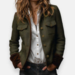 Riley - Veste en tweed pour femme avec détails en velours