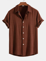 Elias - Camisa mezcla de lino y viscosa con botonadura